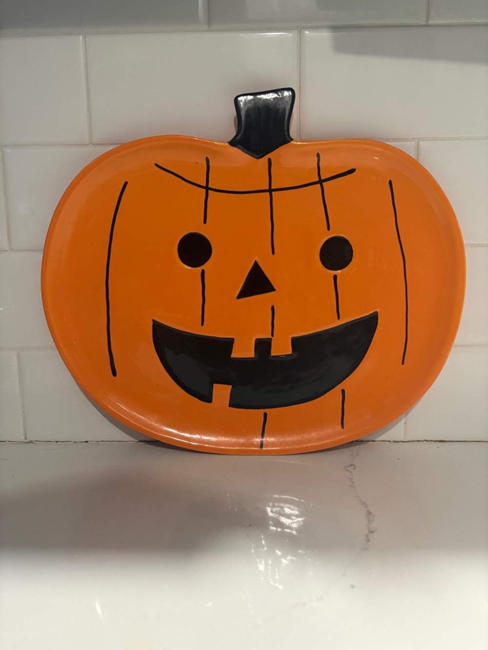 Target Orange and Black Pumpkin Serving Platter